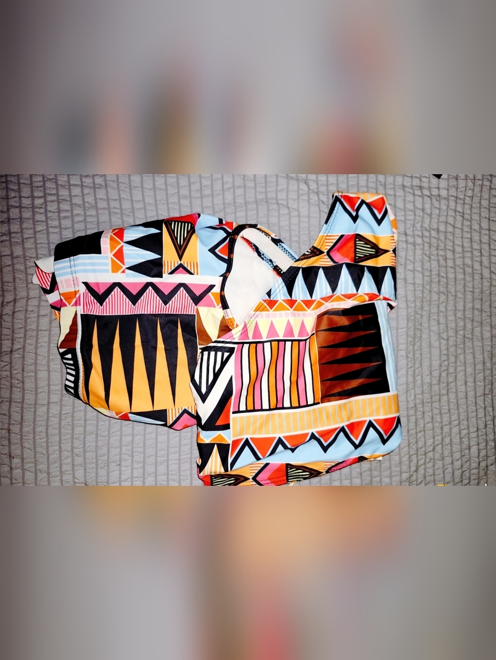 Geometric Print Bikini Set - Multicolor Tribal Pattern - Picture 5 of 7